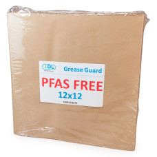 12" x 12" PFAS-Free, Grease-Proof Paper Sheets, Natural Kraft